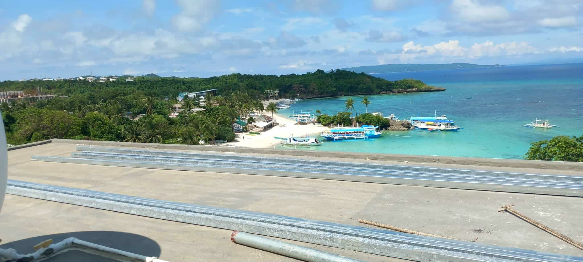 Mounting rails on the roof in Boracay, installed by Onsolar