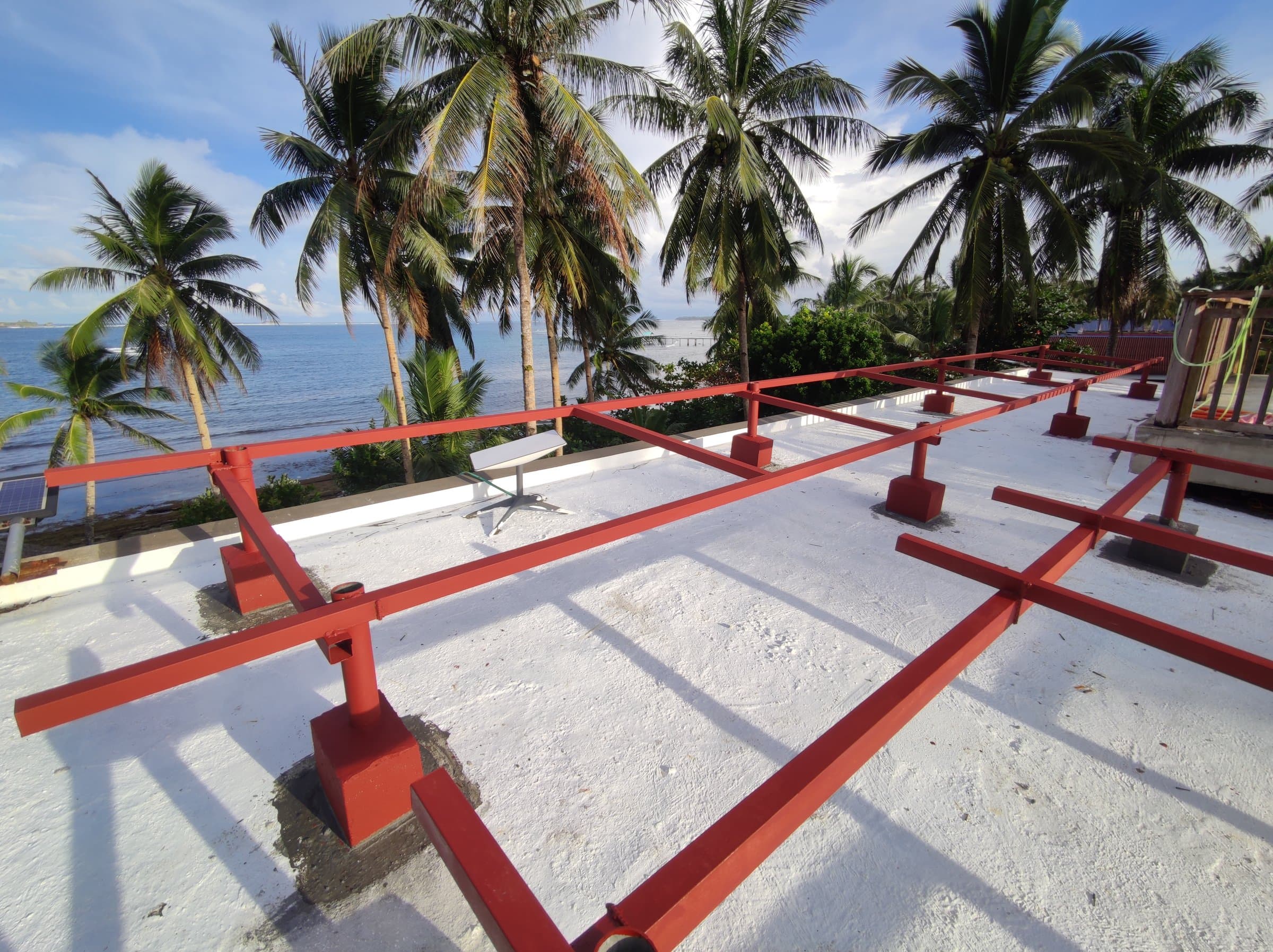 Steel mounting frame for solar panels in Siargao